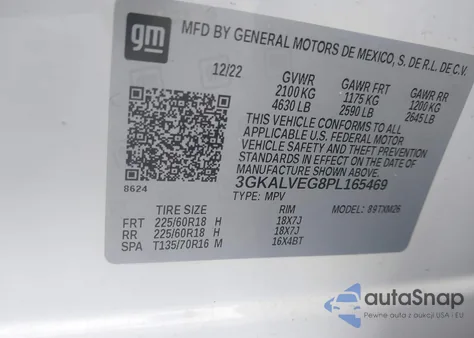 2023 GMC Terrain Awd Slt from USA, damaged, VIN 3GKALVEG8PL165469